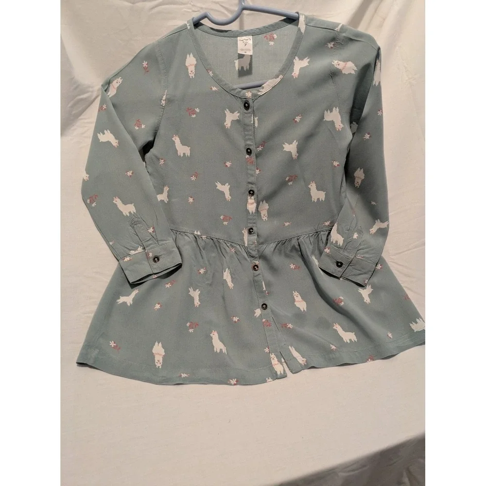 Carter's‎ Girls Alpaca Print Shirt Size 7